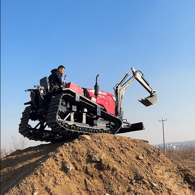 Mesin 80 HP Traktor Crawler Pertanian Kecil Dengan Excavator