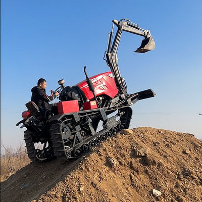 Mesin 80 HP Traktor Crawler Pertanian Kecil Dengan Excavator