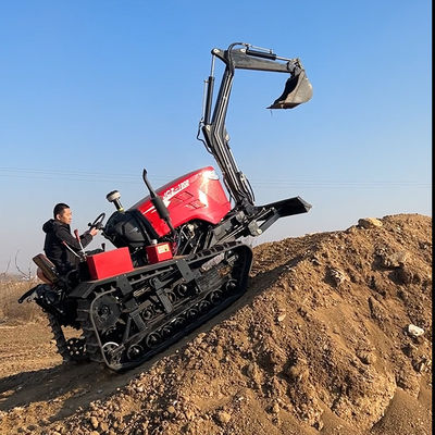 Mesin 80 HP Traktor Crawler Pertanian Kecil Dengan Excavator