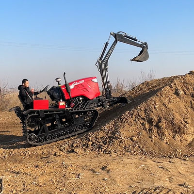 Mesin 80 HP Traktor Crawler Pertanian Kecil Dengan Excavator