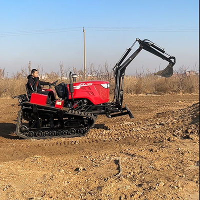 Mesin 80 HP Traktor Crawler Pertanian Kecil Dengan Excavator