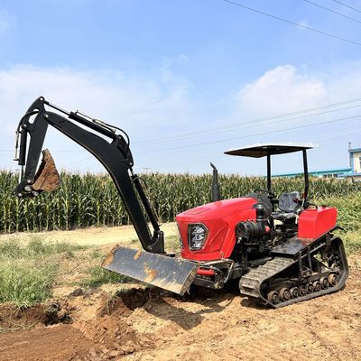 Kompak 100hp Crawler Traktor Compact Pertanian Traktor Hidraulik Dengan Front Loader / Excavator