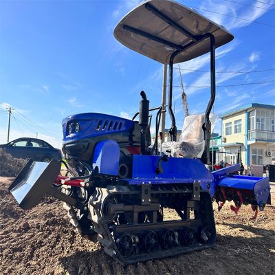 Rotary Tiller Crawler Tractor 25Hp 35 HP Peralatan Pertanian dengan Bulldozer