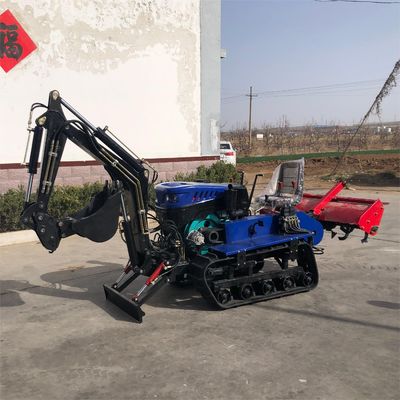 Rotary Tiller Crawler Tractor 25Hp 35 HP Peralatan Pertanian dengan Bulldozer