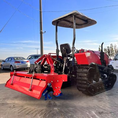 50Hp Petani Rotary Kecil Mini Crawler Pemotong Rumput Untuk Orchard Rotary Tiller Cultivator