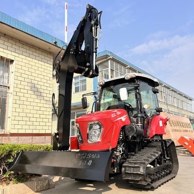 120HP Cab tertutup Traktor Pertanian Peralatan Traktor Mini Crawler dengan mesin diesel