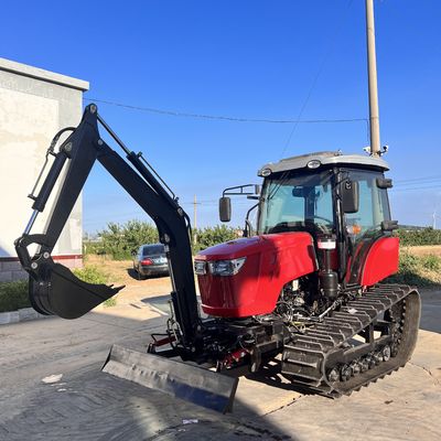 120HP Cab tertutup Traktor Pertanian Peralatan Traktor Mini Crawler dengan mesin diesel