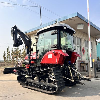 120HP Cab tertutup Traktor Pertanian Peralatan Traktor Mini Crawler dengan mesin diesel