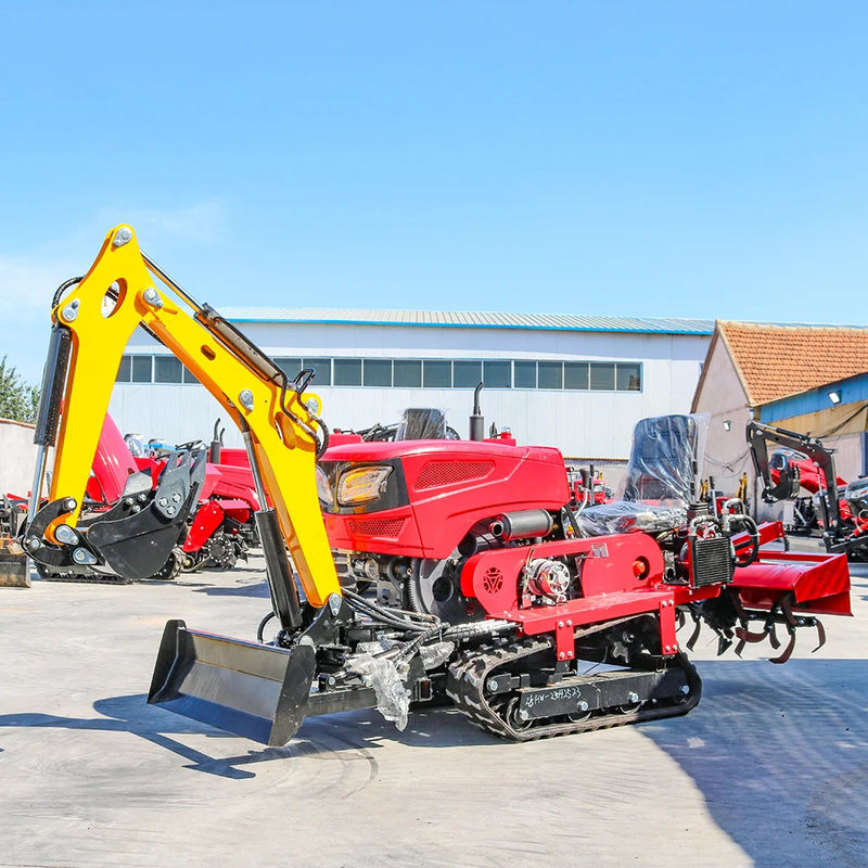 Baru Datang Terpercaya & Murah Mini Crawler Traktor Dengan Rototiller Dozer Mower Backfill Traktor Crawler